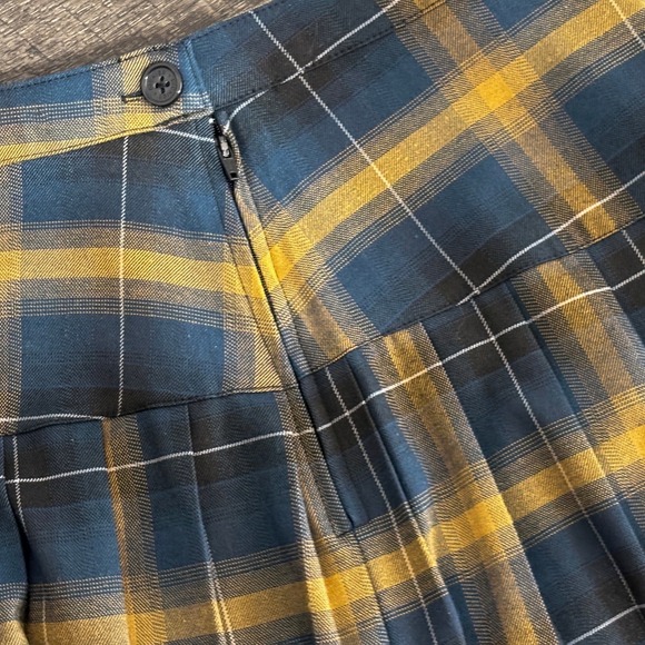 Dickies Pleated Plaid Side Zip Mini Skirt Womens M/L Preppy Dark Academia - Picture 3 of 6